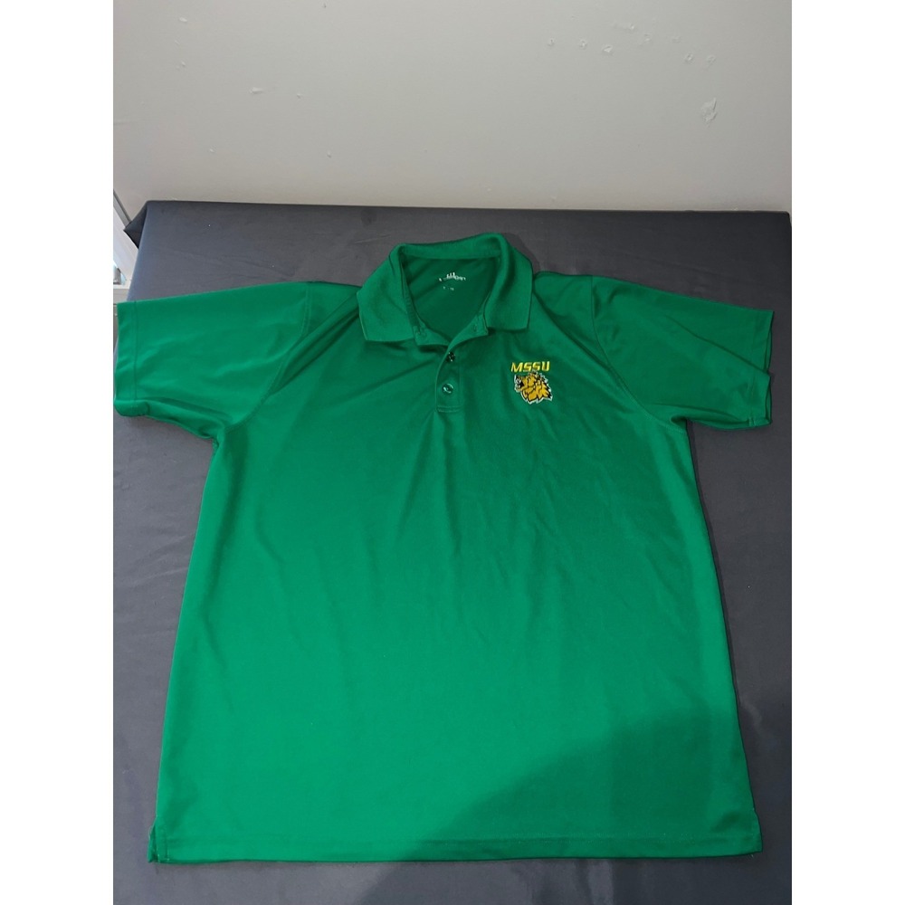 Vansport MSSU Lions Polo Shirt Mens Large Green Missouri Southern State Univ